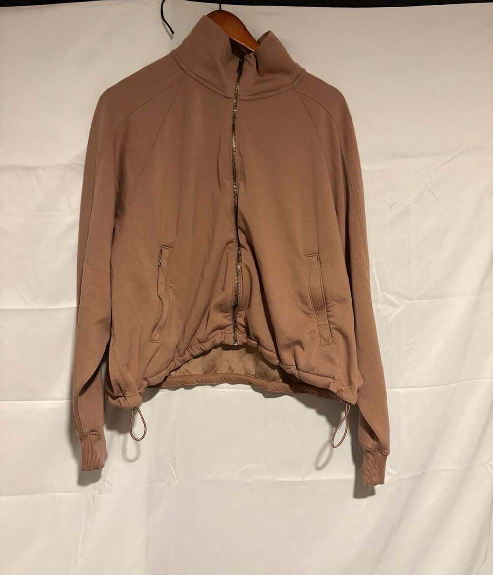YPB MotionFull Full-Zip Mock Neck Bomber Jacket Taupe XL